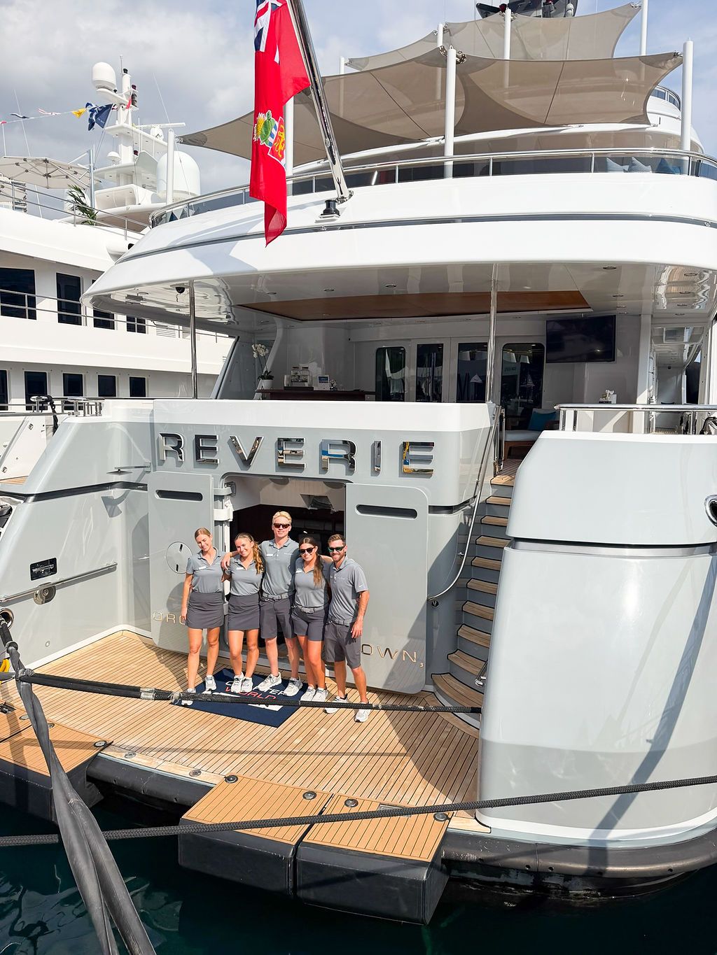 Yachts and crew on the docks at the 2026 Monaco Yacht Show in Port Hercule, Monaco.