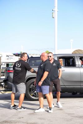 Guests networking at The Triton's Crew, Captains & Connections event at Nautical Ventures Marina.