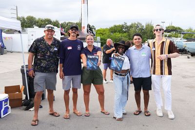 Guests networking at The Triton's Crew, Captains & Connections event at Nautical Ventures Marina.