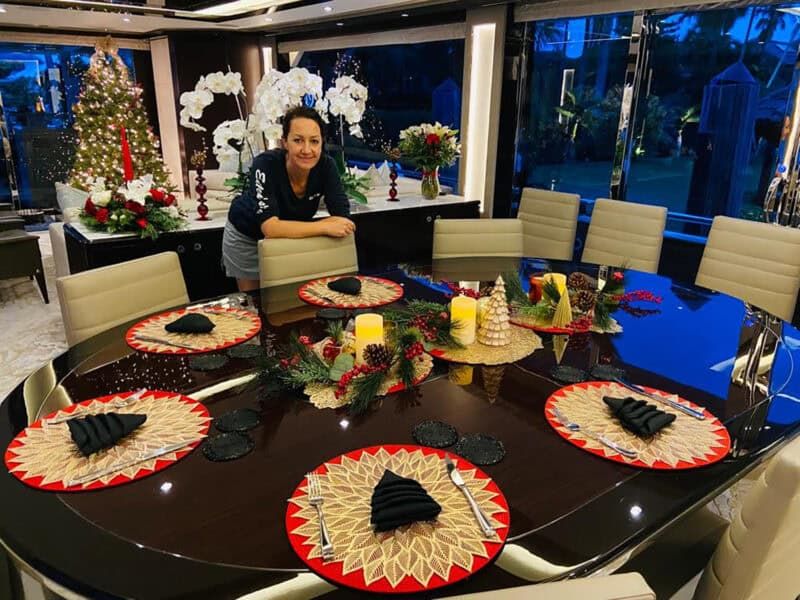 Yacht Crewmembers Making Holiday Magic at Sea