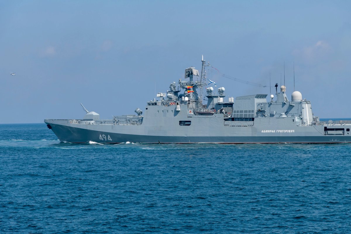 Russian frigate Admiral Grigorovich sailing