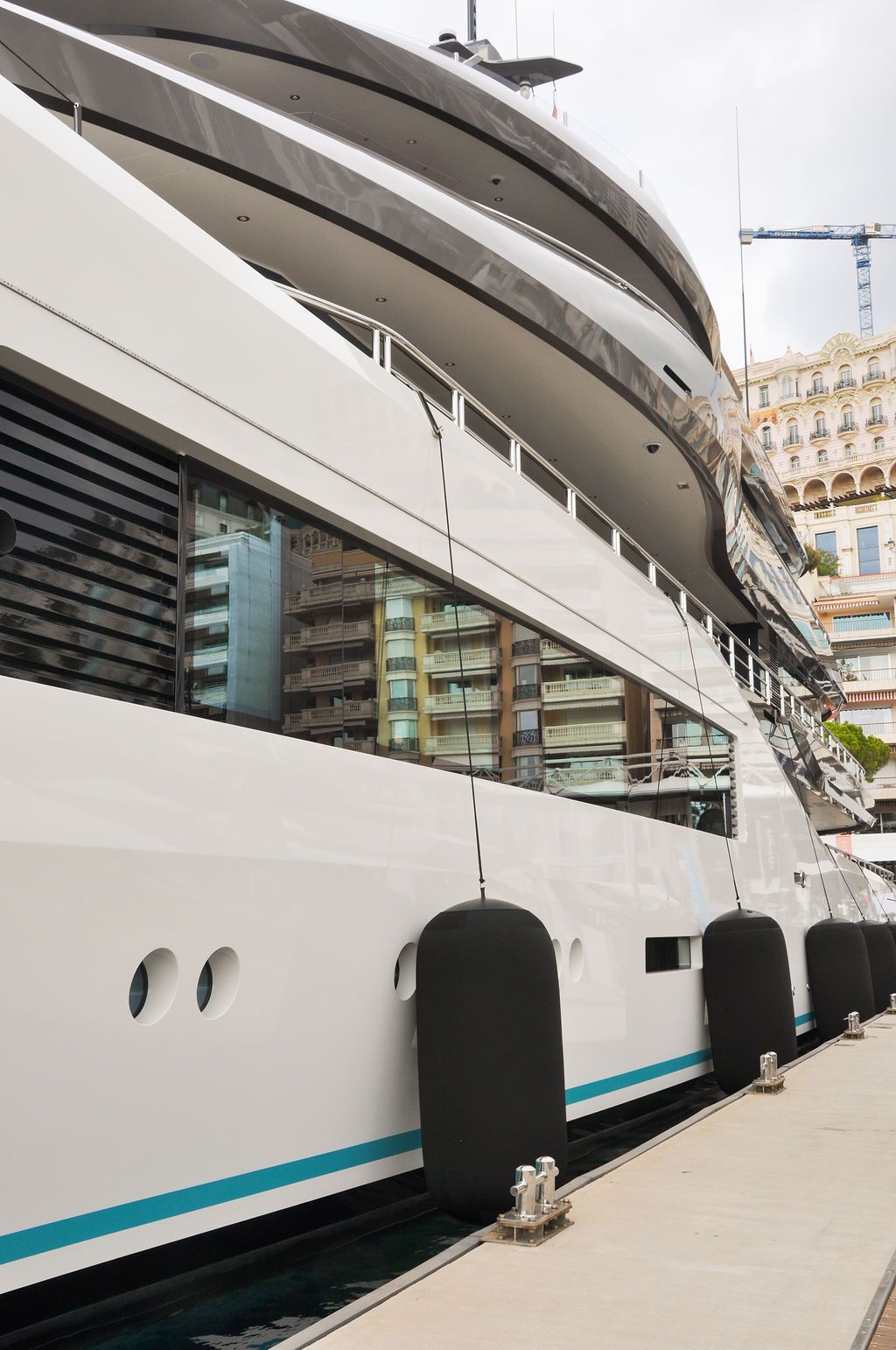 Yachts and crew on the docks at the 2026 Monaco Yacht Show in Port Hercule, Monaco.