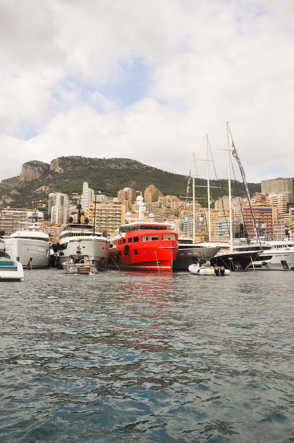 Yachts and crew on the docks at the 2026 Monaco Yacht Show in Port Hercule, Monaco.