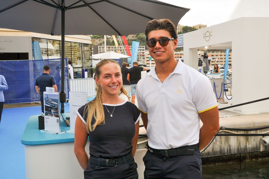 Yachts and crew on the docks at the 2026 Monaco Yacht Show in Port Hercule, Monaco.