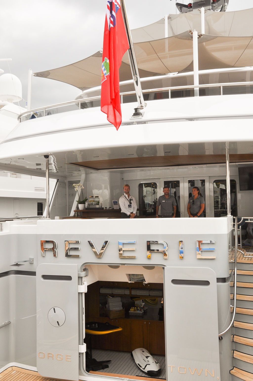 Yachts and crew on the docks at the 2026 Monaco Yacht Show in Port Hercule, Monaco.