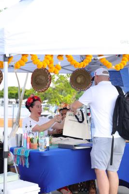 Guests networking at The Triton's Crew, Captains & Connections event at Nautical Ventures Marina.
