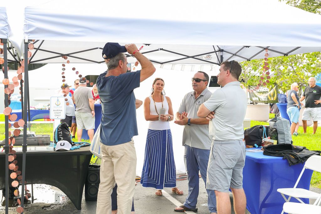 Guests and exhibitors at The Triton's Fall Triton Expo at Bahia Mar Yachting Center.