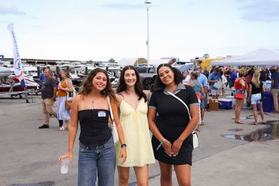 Guests networking at The Triton's Crew, Captains & Connections event at Nautical Ventures Marina.