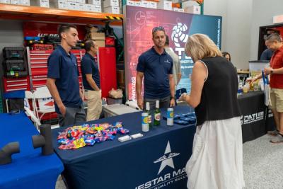 Guests networking at The Triton's Crew, Captains & Connections event at DATUM RMS.