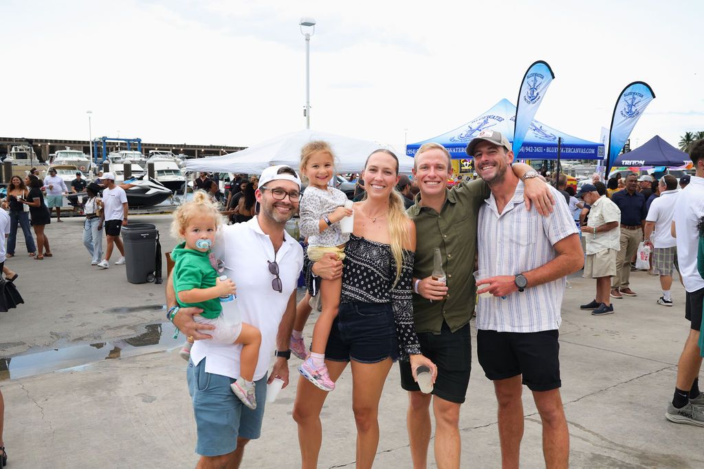 Guests networking at The Triton's Crew, Captains & Connections event at Nautical Ventures Marina.
