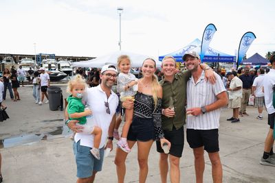 Guests networking at The Triton's Crew, Captains & Connections event at Nautical Ventures Marina.