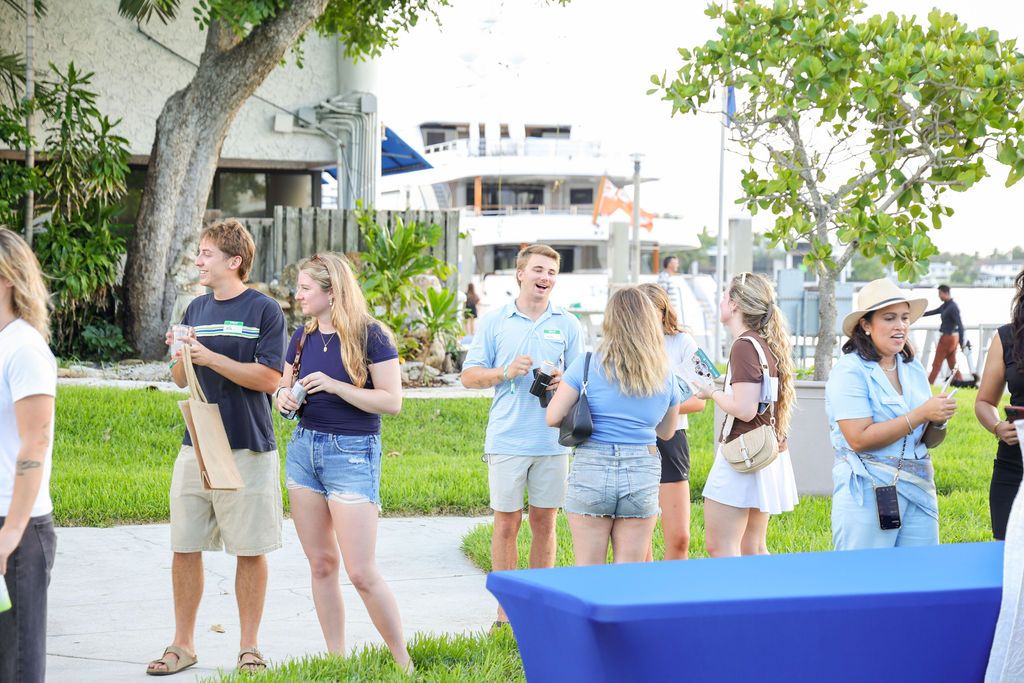 Guests and exhibitors at The Triton's Fall Triton Expo at Bahia Mar Yachting Center.