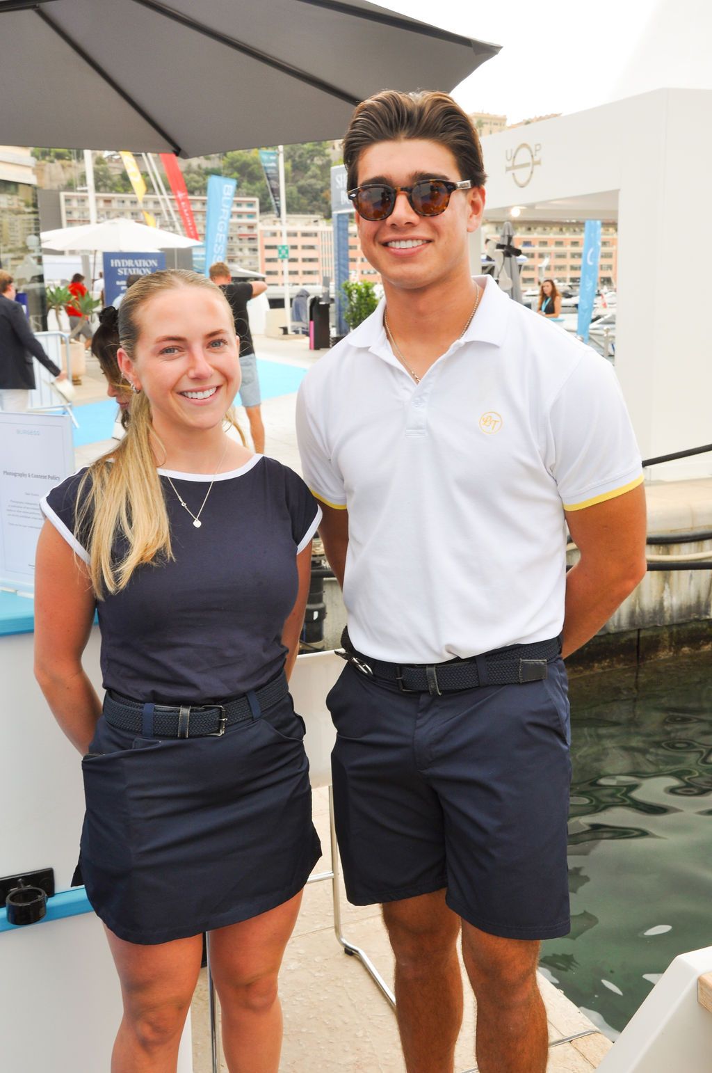Yachts and crew on the docks at the 2026 Monaco Yacht Show in Port Hercule, Monaco.