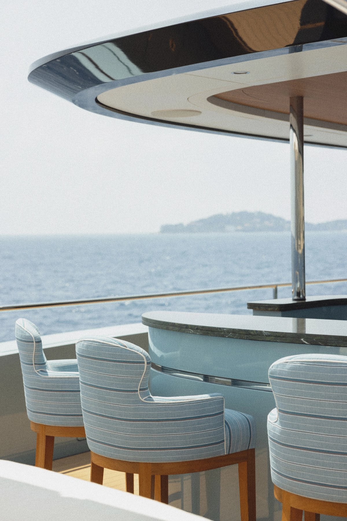 The back of a yacht deck