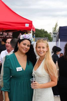 Guests networking at The Triton's Crew, Captains & Connections event at Nautical Ventures Marina.