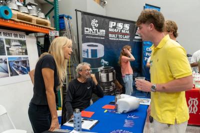 Guests networking at The Triton's Crew, Captains & Connections event at DATUM RMS.