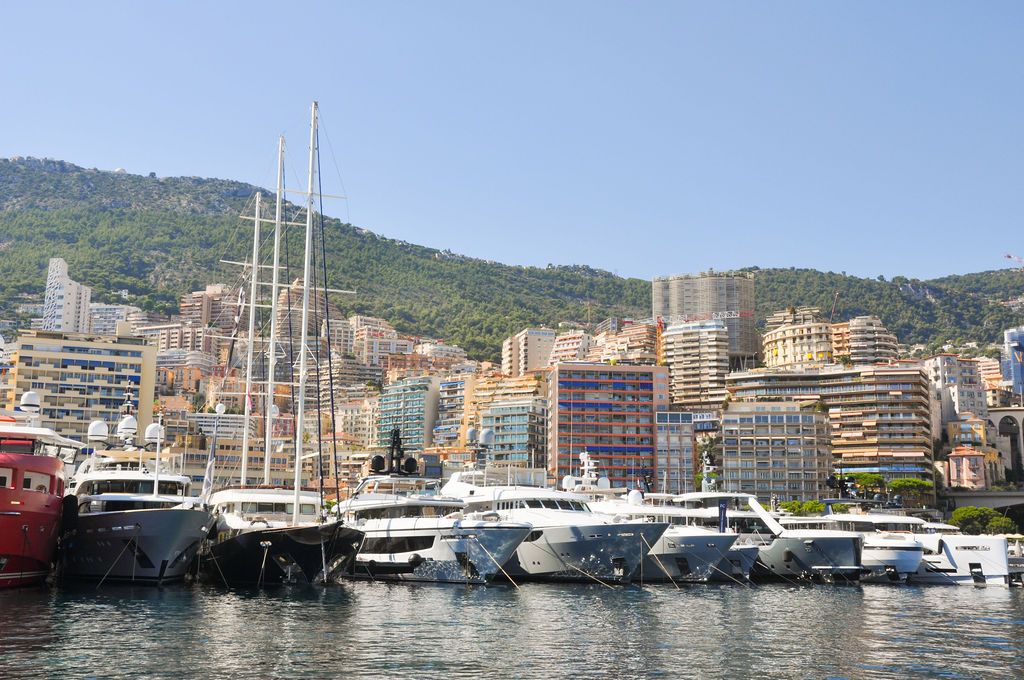 Yachts and crew on the docks at the 2026 Monaco Yacht Show in Port Hercule, Monaco.