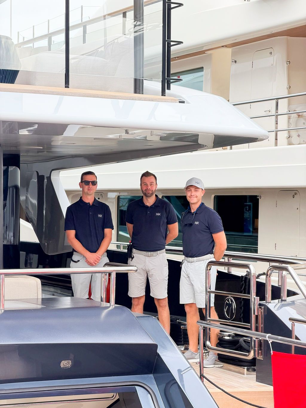 Yachts and crew on the docks at the 2026 Monaco Yacht Show in Port Hercule, Monaco.