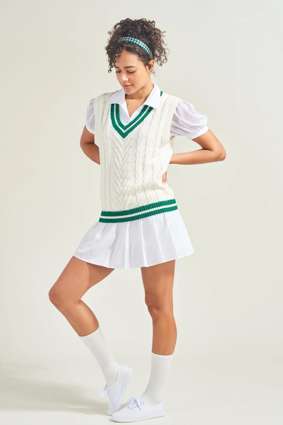 Court Cable Knit Vest - Image 2