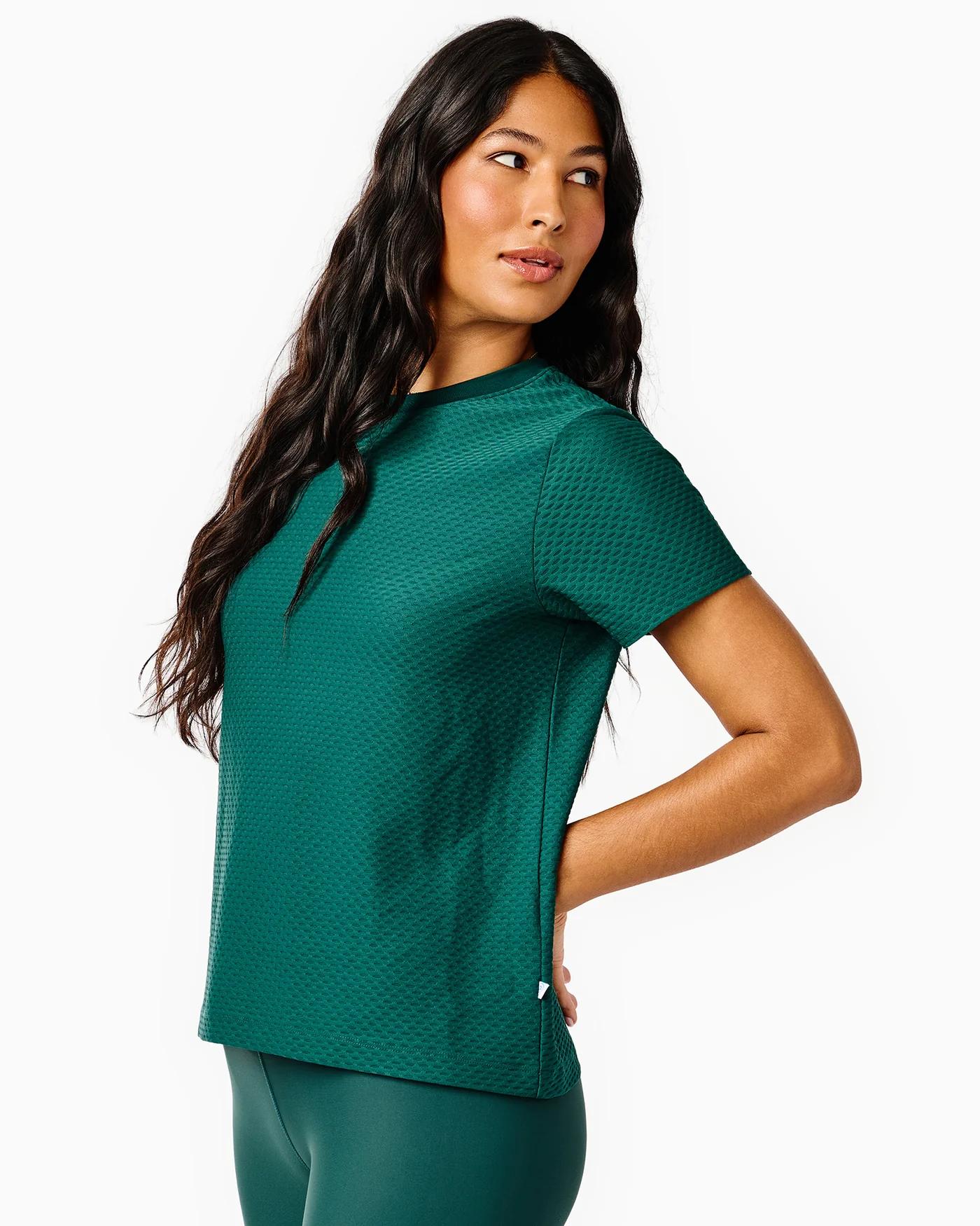 Active Mesh Walnut Short Sleeve Top - Image 1