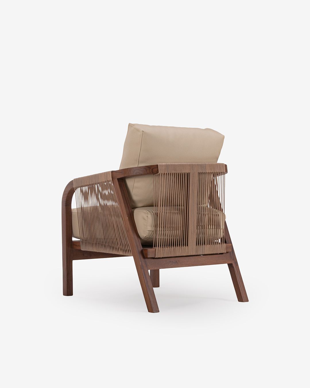Sillón Tejido Beige — 3/4 atrás