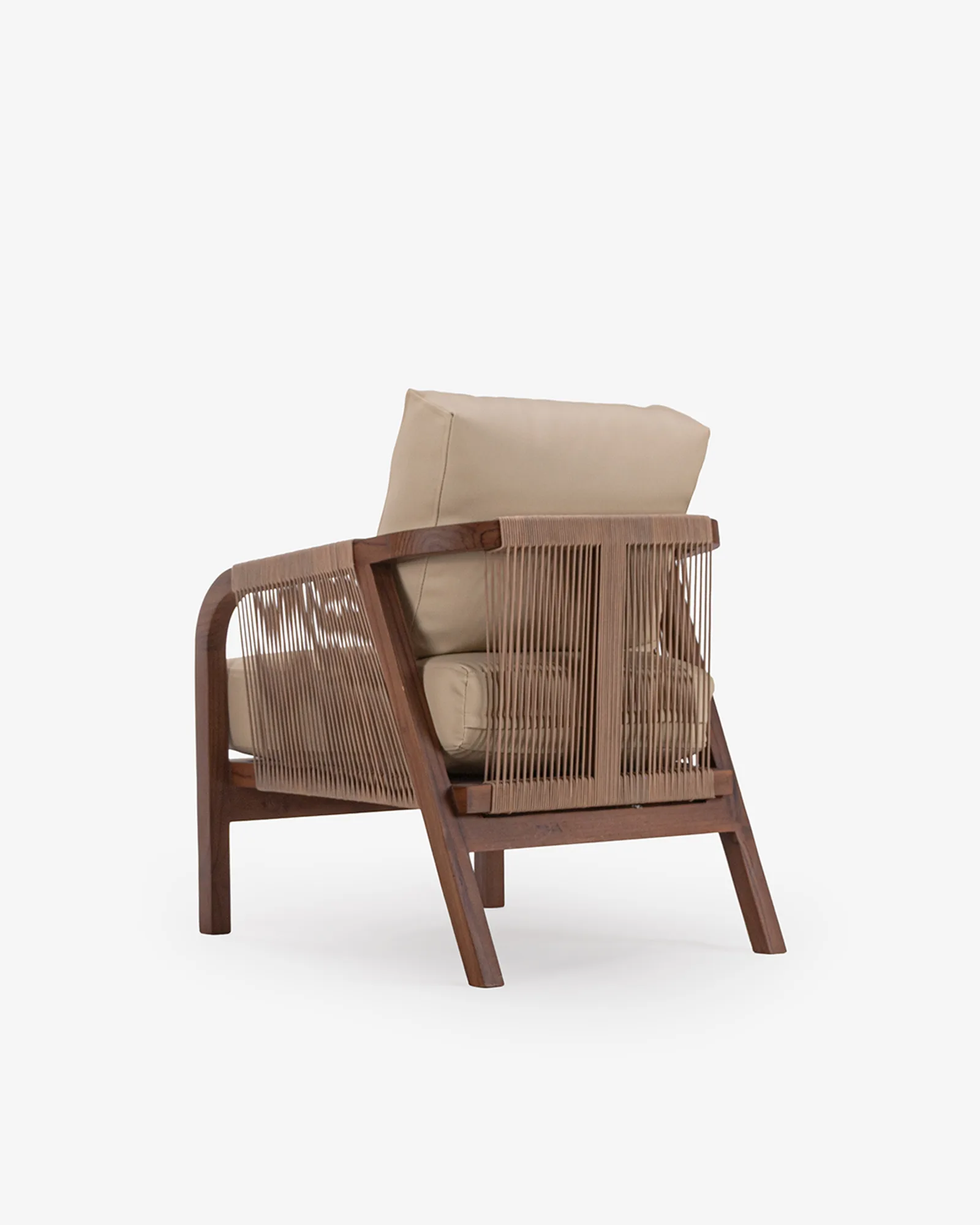 Sillón Tejido Beige — 3/4 atrás