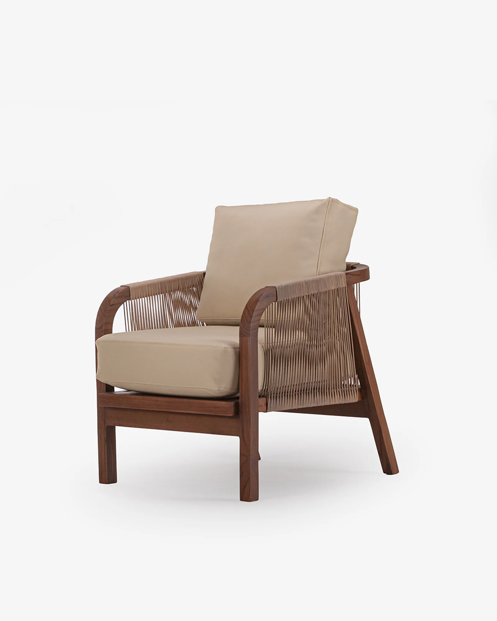 Sillón Tejido Beige — 3/4 frente