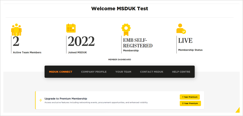 Find the renewal option in the MSDUK Connect section.