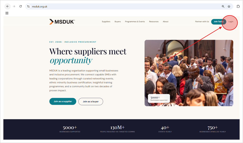 Log in to the MSDUK Portal from msduk.org.uk.
