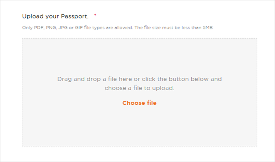 Upload the owner’s passport in the required section.