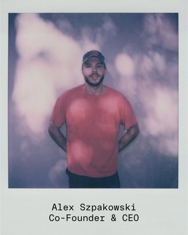 Golden Hour Pools team polaroid of Alex Szpakowski, CEO