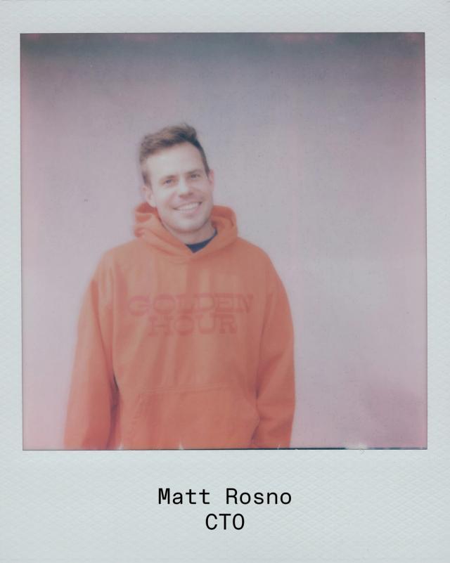 Golden Hour Pools team polaroid of Matt Rosno, CTO