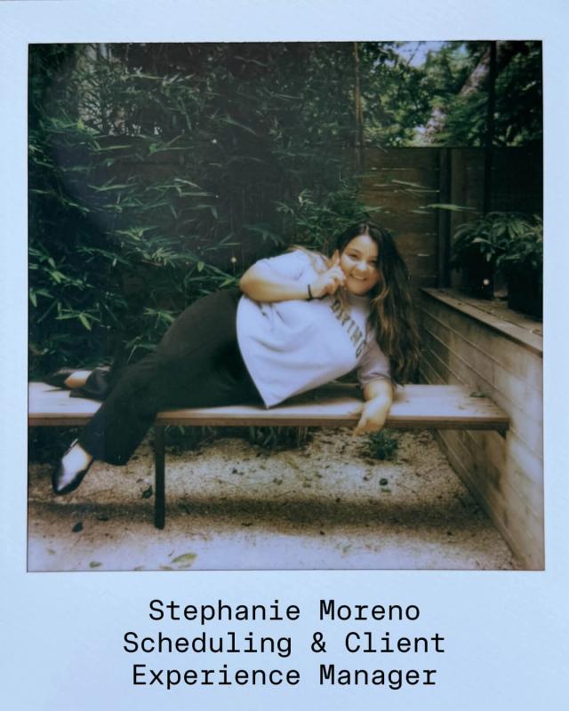 Golden Hour Pools team polaroid of Stephanie Moreno, Scheduling & Client Experience Manager