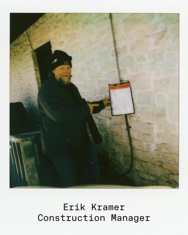 Golden Hour Pools team polaroid of Erik Kramer, Construction Manager