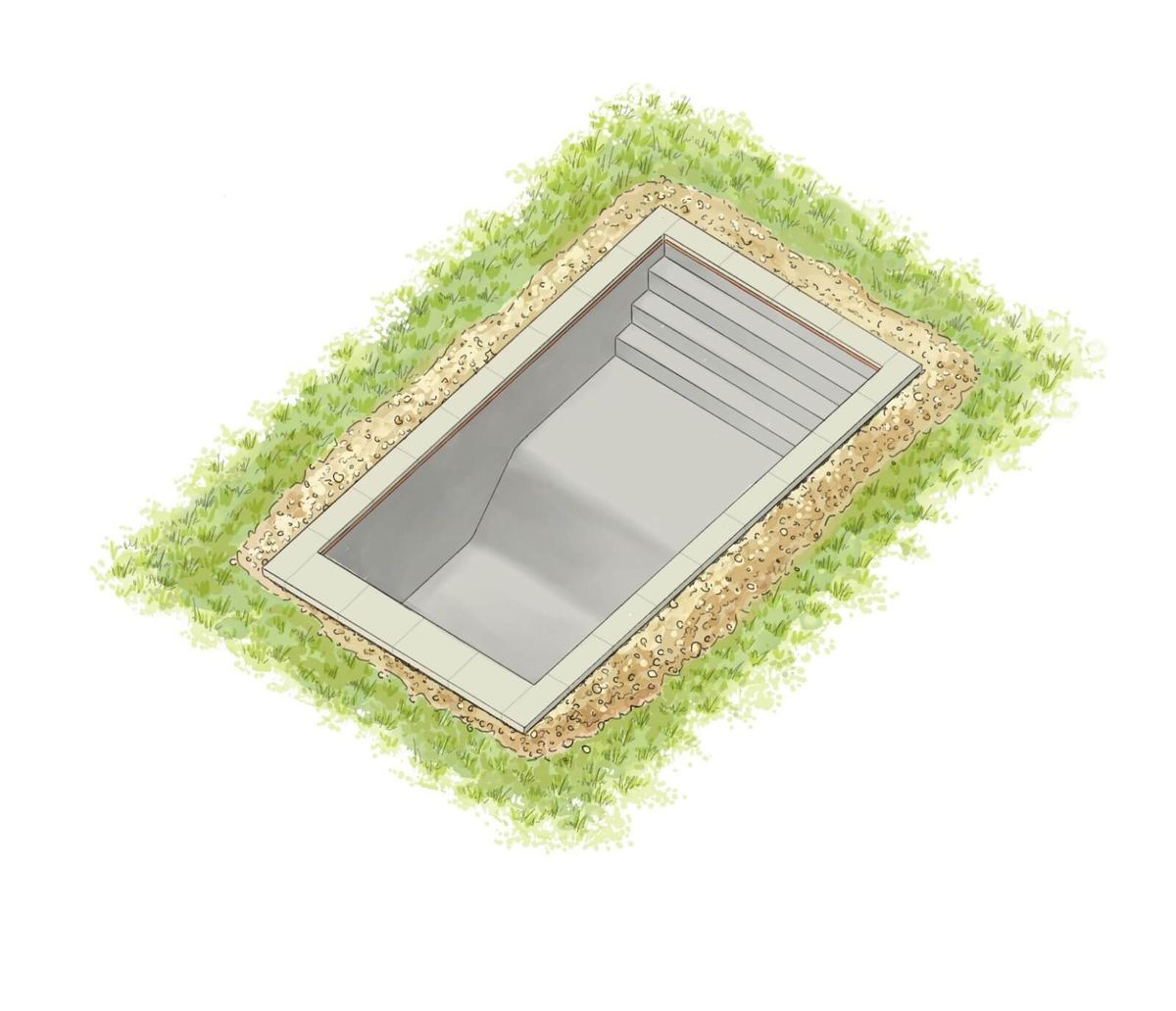 Golden Hour Pools week 6 - smooth plaster interior finish applied