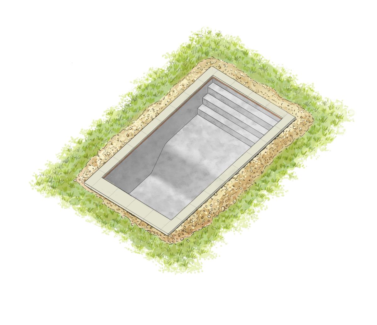 Golden Hour Pools week 5 - decorative tile and coping stone installation