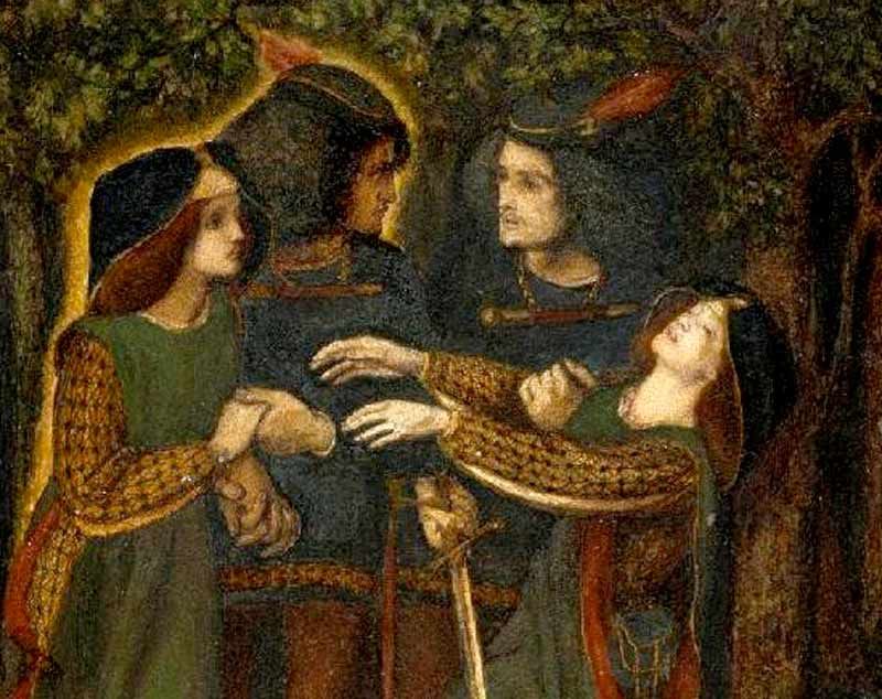 Dante Gabriel Rossetti, ‘How They Met Themselves’, watercolour version, c. 1860-64