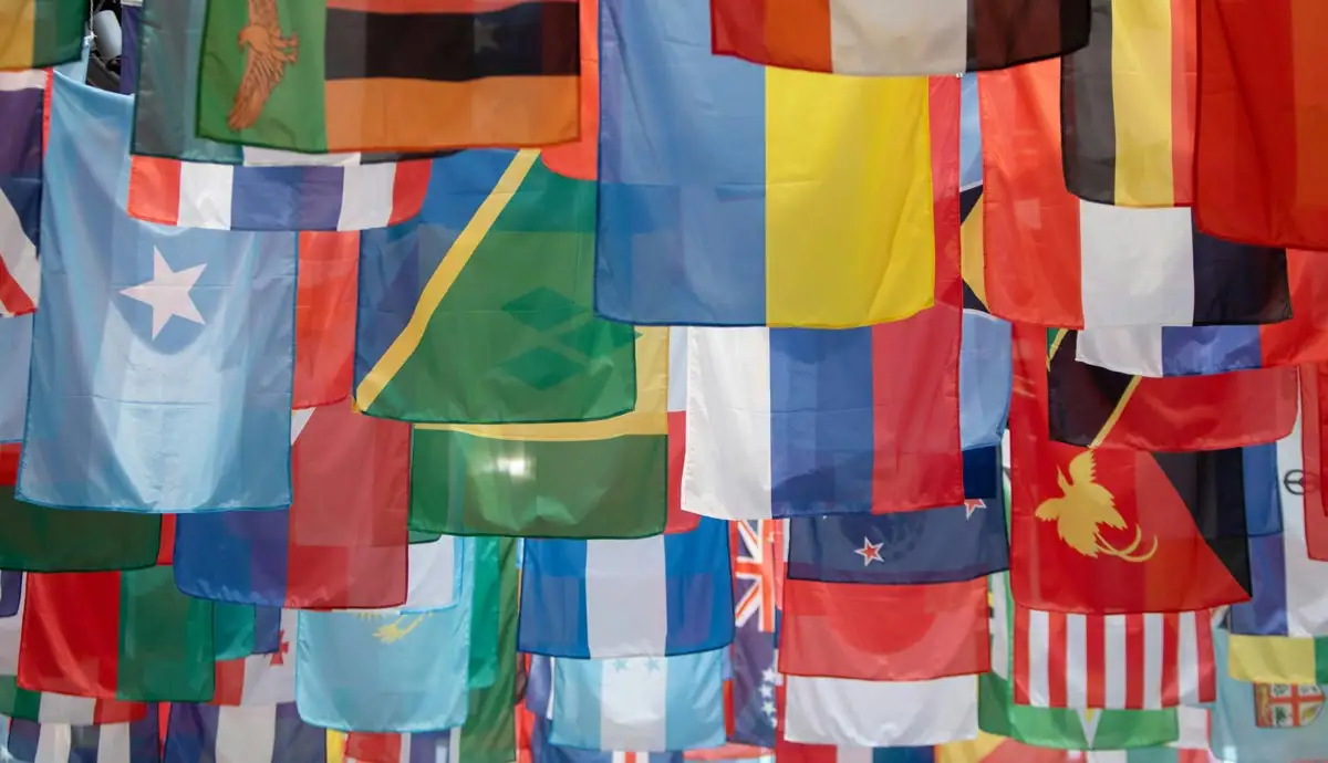 photo with flags of various countries