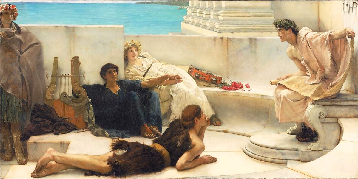 A Reading from Homer (1885), by Lawrence Alma Tadema. Source: Philadelphia Museum of Art