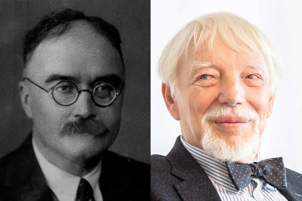 A photo of Maurice Halbwachs next to a photo of Jan Assmann