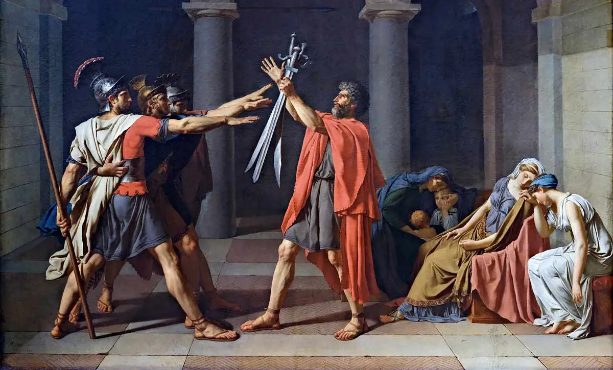 The painting Oath of the Horatii Jacques-Louis David