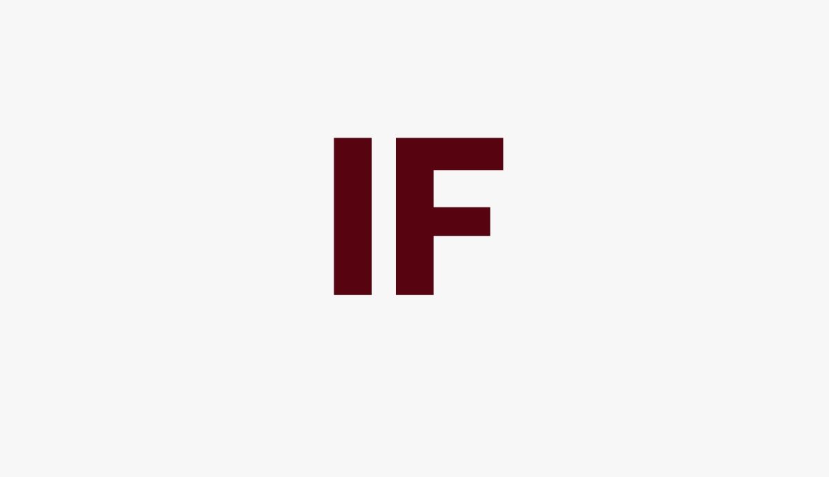 The word "IF" printed in a bold, dark red serif font, centered against a clean, plain off-white background.