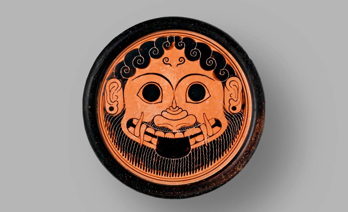 Gorgon stand with Medusa's face (gorgoneion), 570 BC. Source: Met Museum