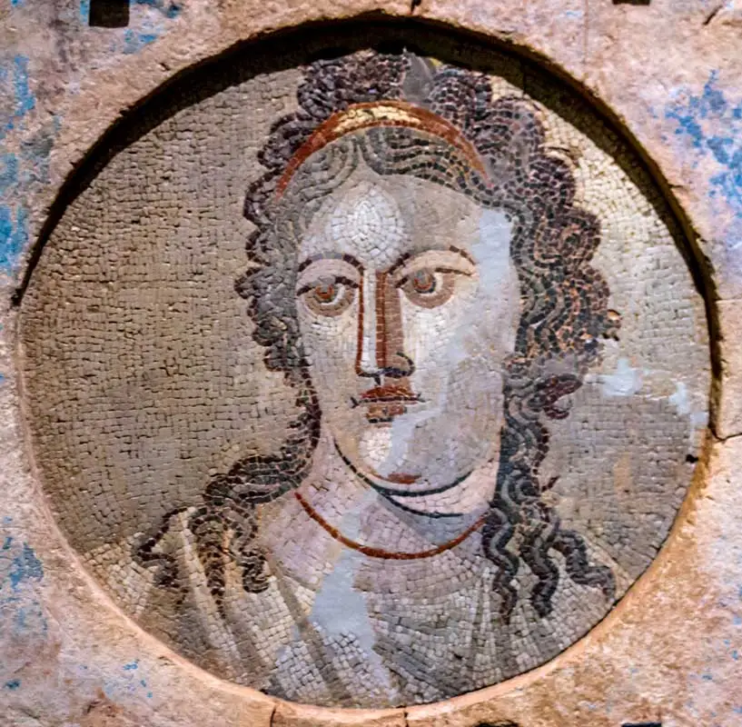 Antique mosaic of Mnemosyne, National Archaeological Museum of Tarragona