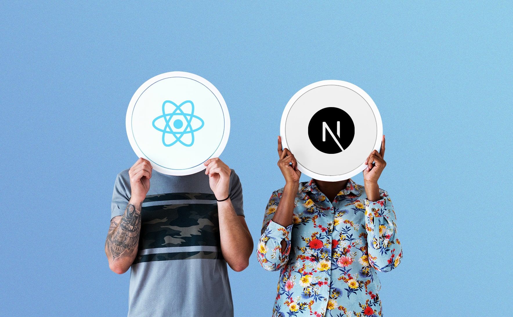 A developer analyzing performance metrics on a dual monitor setup, React DevTools visible on screen