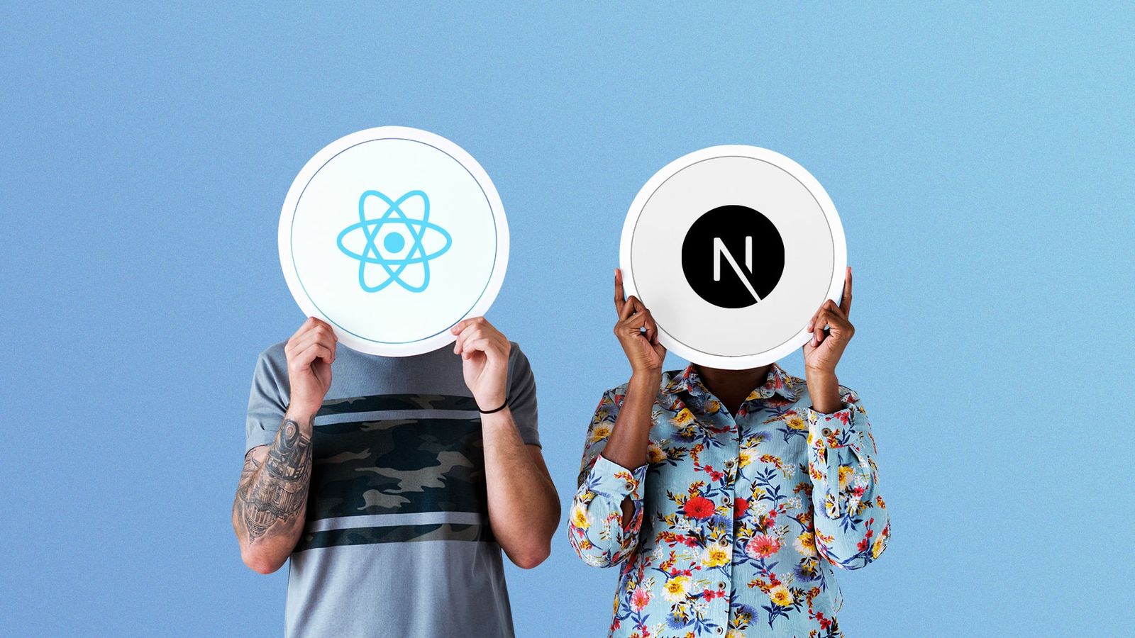 A developer analyzing performance metrics on a dual monitor setup, React DevTools visible on screen