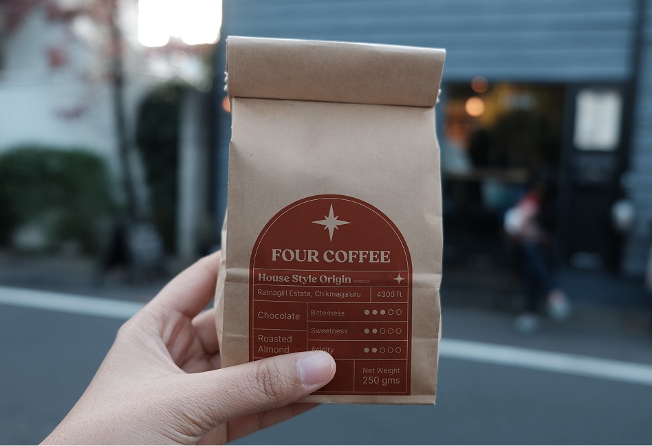 Four coffee label