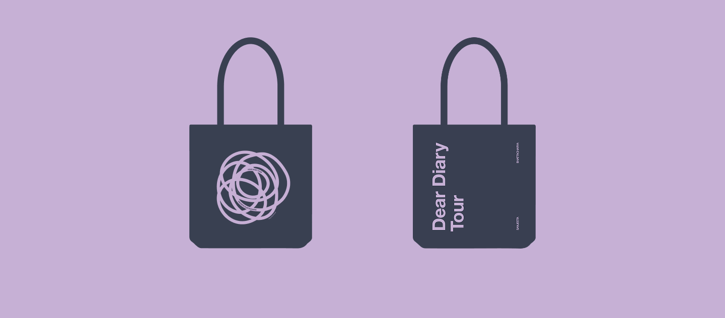 Dear diary tote flat mockup