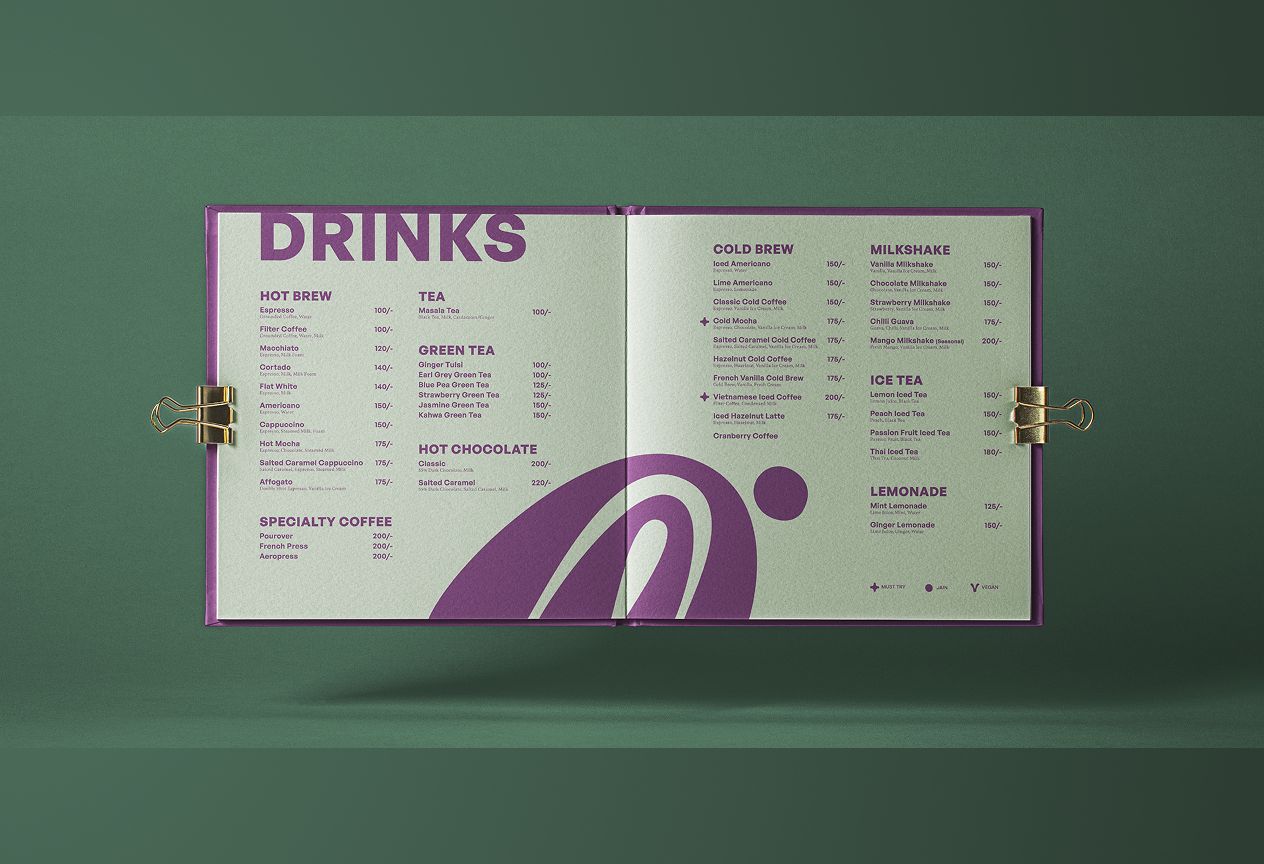 Greenstraw menu design