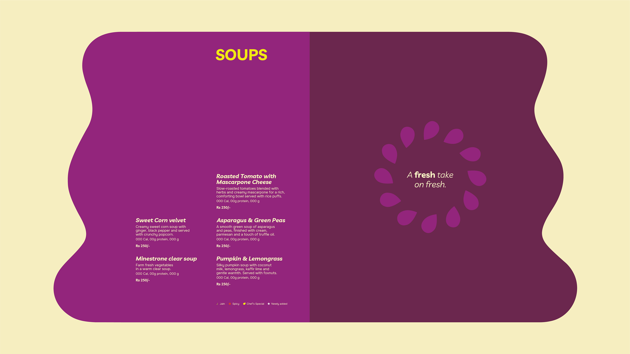 Bigly menu layout